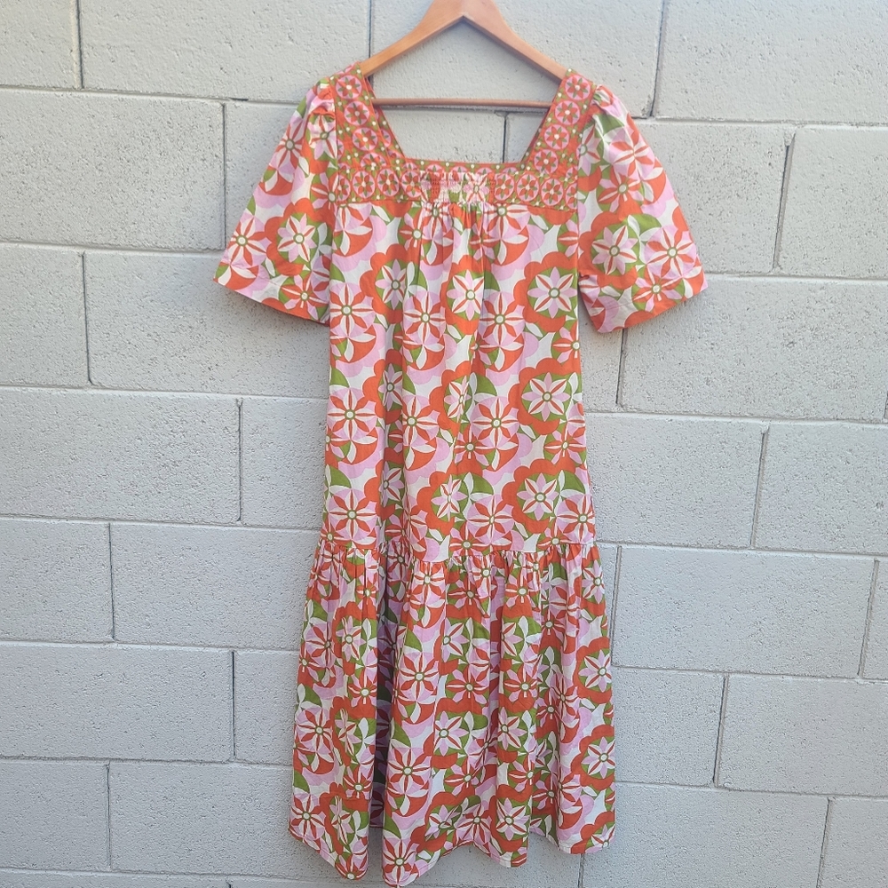Printfresh | Tara Cotton Printed Dress in Flower Hour Lava Lamp New Size Small - Picture 7 of 12